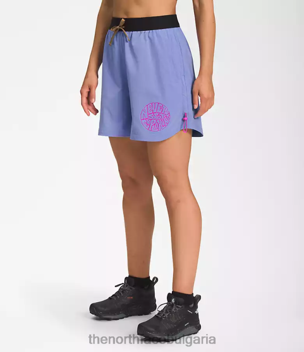 облекло The North Face шорти okt trailwear наситено зеленика/полезно кафяво Жени 40DF0624