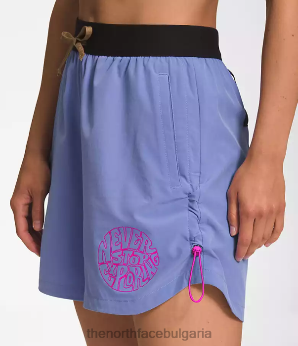 облекло The North Face шорти okt trailwear наситено зеленика/полезно кафяво Жени 40DF0624