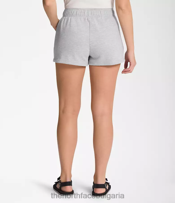 облекло The North Face къси панталони от полар tnf светло сиво хедър/tnf бяло Жени 40DF01287