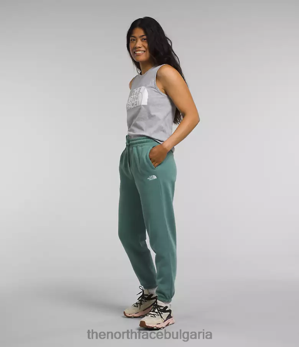 облекло The North Face спортни панталони от полар с половин купол тъмен градински чай/tnf бял Жени 40DF0976