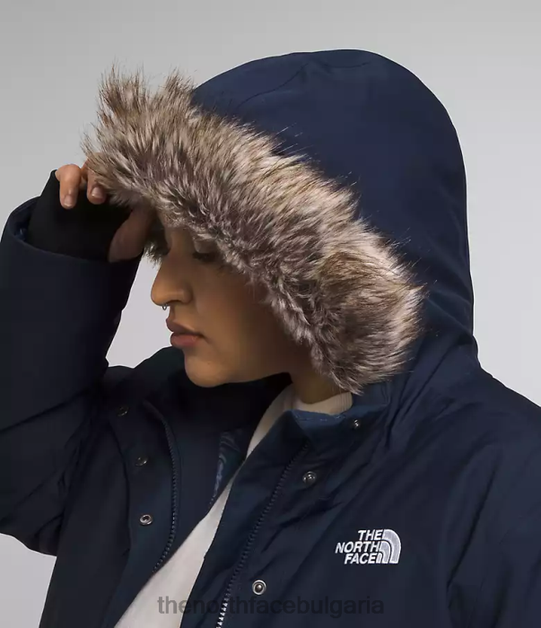 облекло The North Face плюс арктическа парка среща на върха флот Жени 40DF0966