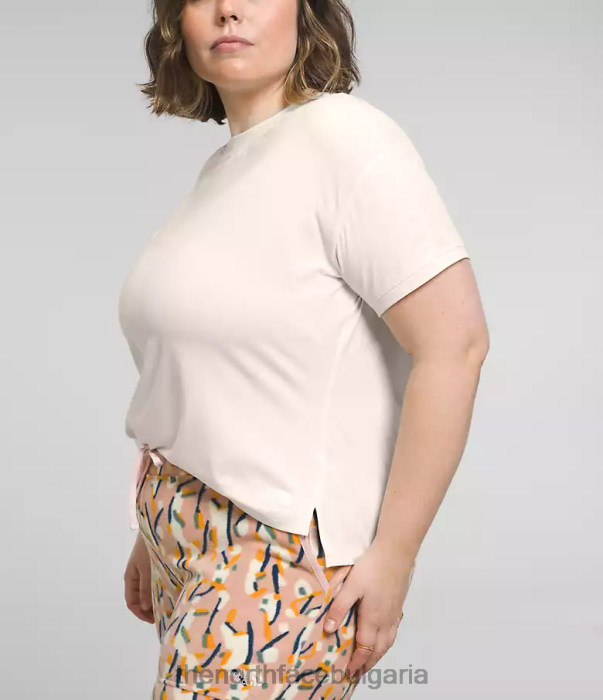 облекло The North Face плюс dawndream с къс ръкав гардения бял пирен Жени 40DF0622