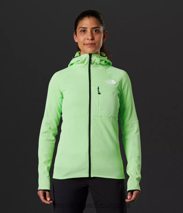 облекло The North Face суитър от серия futurefleece с цял цип зелена патина Жени 40DF0739