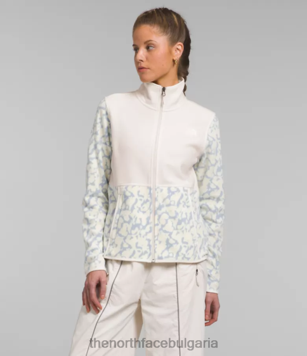 облекло The North Face яке alpine polartec 100 прашен графичен печат на зеленика/бяла гардения Жени 40DF0445
