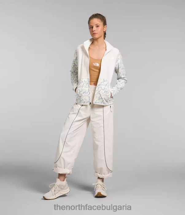 облекло The North Face яке alpine polartec 100 прашен графичен печат на зеленика/бяла гардения Жени 40DF0445