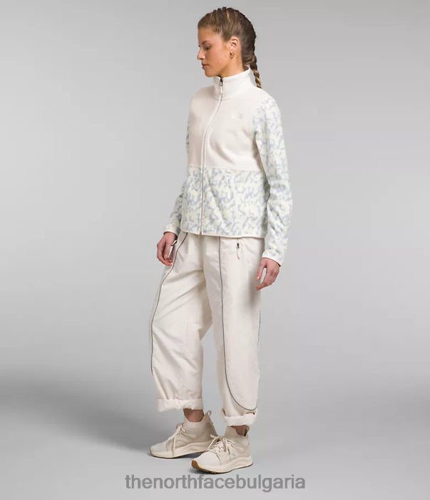 облекло The North Face яке alpine polartec 100 прашен графичен печат на зеленика/бяла гардения Жени 40DF0445