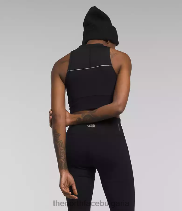 облекло The North Face плетена горна част с ребра tnf черно Жени 40DF01053