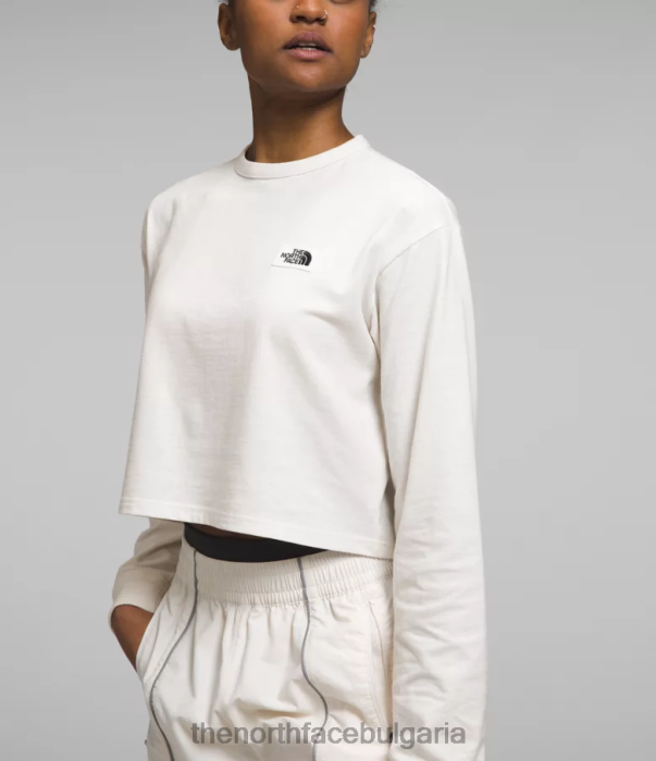 облекло The North Face наследствена тениска с дълъг ръкав гардения бяла Жени 40DF0851