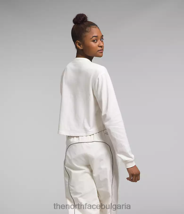 облекло The North Face наследствена тениска с дълъг ръкав гардения бяла Жени 40DF0851