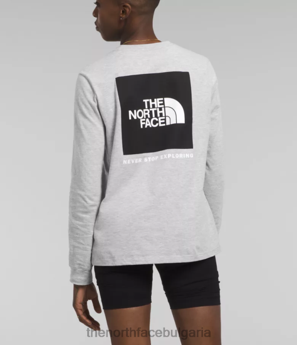 облекло The North Face тениска с кутия с дълъг ръкав tnf светлосив хедър Жени 40DF0679