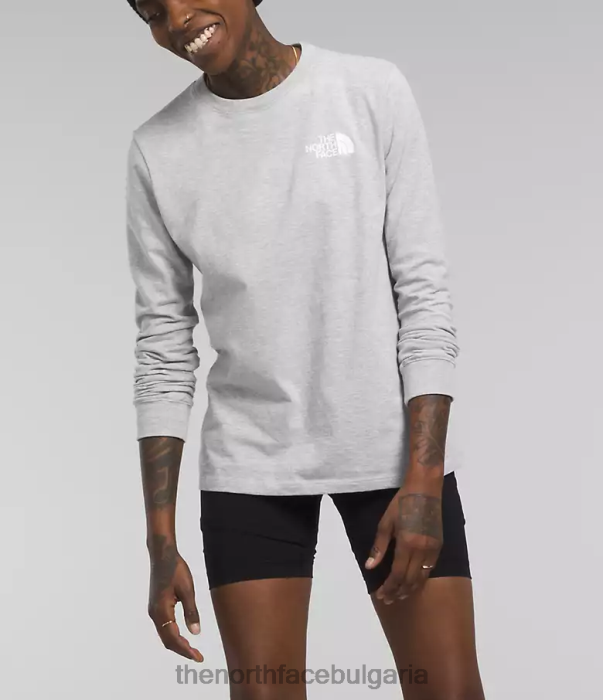 облекло The North Face тениска с кутия с дълъг ръкав tnf светлосив хедър Жени 40DF0679