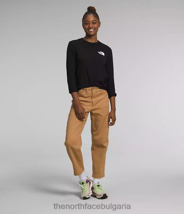 облекло The North Face тениска с кутия с дълъг ръкав tnf черно/tnf бяло Жени 40DF0680