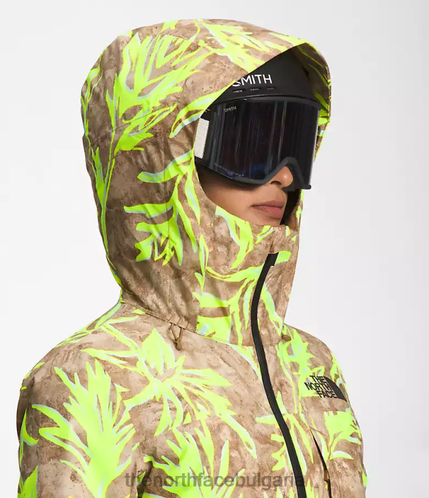 облекло The North Face thermoball еко снежно триклиматично яке полезен печат с кафява прерийна четка Жени 40DF01175