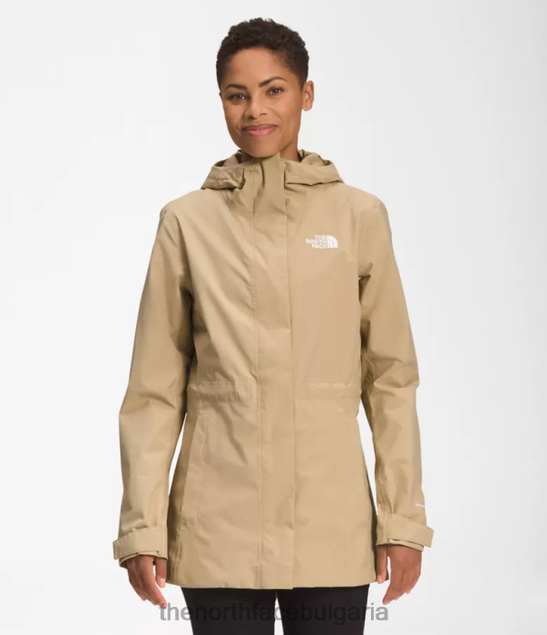 облекло The North Face дъждовно яке с градски бриз камък каки Жени 40DF01228