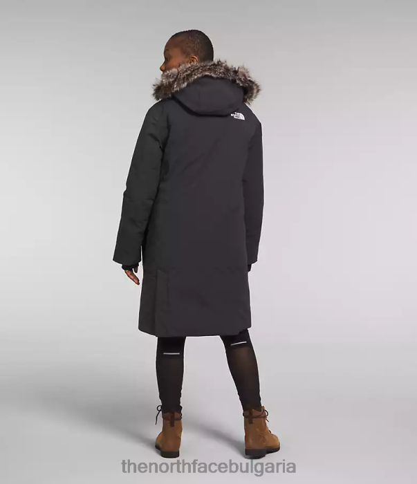 облекло The North Face арктична парка премиум асфалтово сиво Жени 40DF01314