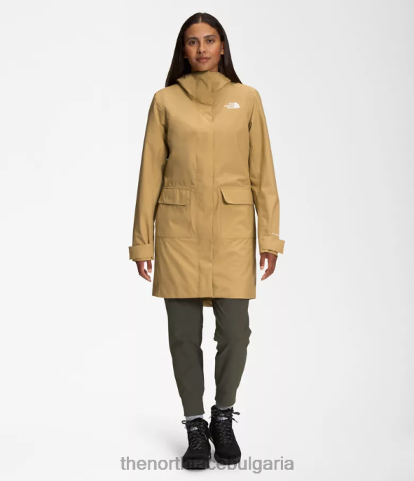 облекло The North Face city ​​breeze rain parka ii антилопов тен Жени 40DF0154