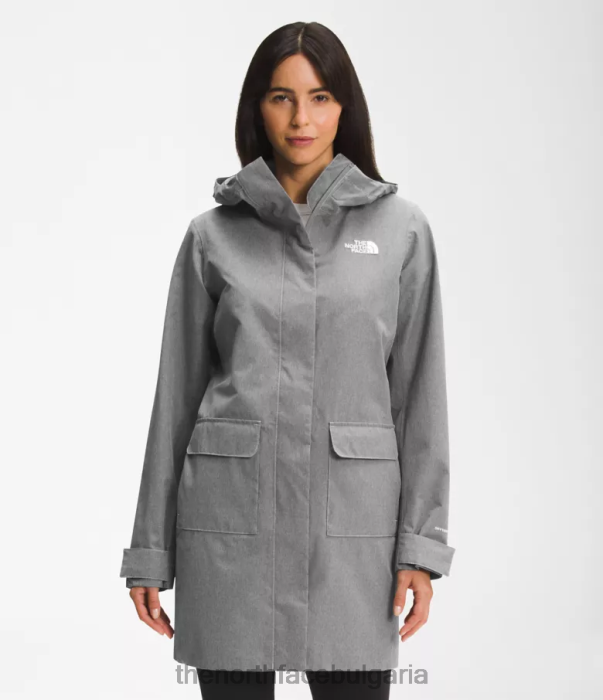 облекло The North Face city ​​breeze rain parka ii tnf средно сив пирен Жени 40DF0153