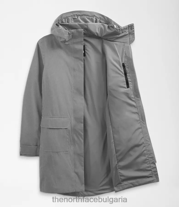 облекло The North Face city ​​breeze rain parka ii tnf средно сив пирен Жени 40DF0153
