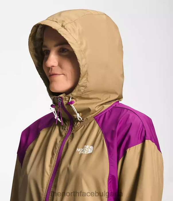 облекло The North Face хидроналинено яке 2000-25'' дължина камък каки/лилаво цвете на кактус/бяла гардения Жени 40DF0674
