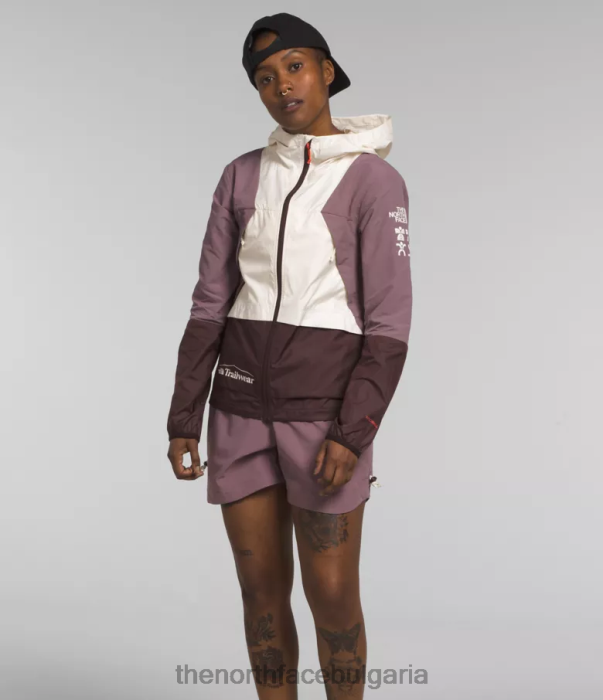 облекло The North Face туристическо яке за вятър гардения бяла/кафяво сива Жени 40DF0317