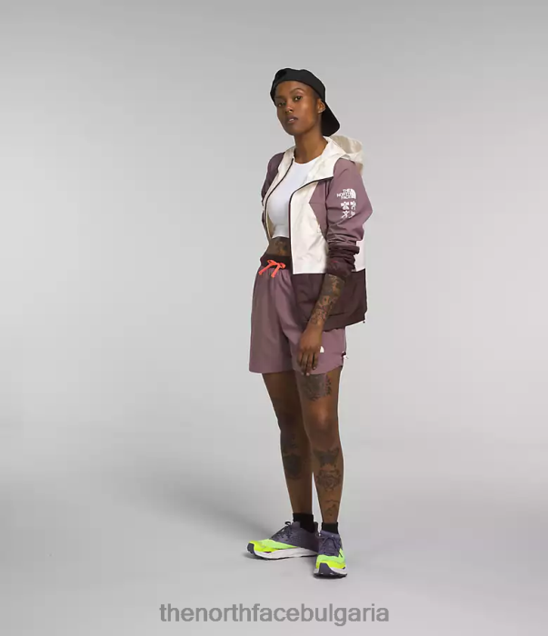 облекло The North Face туристическо яке за вятър гардения бяла/кафяво сива Жени 40DF0317