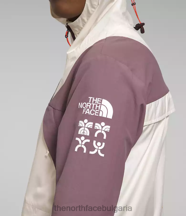 облекло The North Face туристическо яке за вятър гардения бяла/кафяво сива Жени 40DF0317