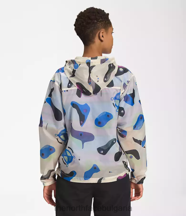 облекло The North Face m66 полупрозрачна качулка за вятър гардения бял инфографичен печат Жени 40DF01230