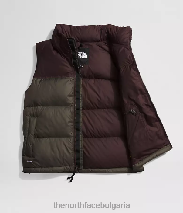 облекло The North Face 1996 ретро nuptse жилетка ново тъмнозелено/кафянокафяво Жени 40DF0432