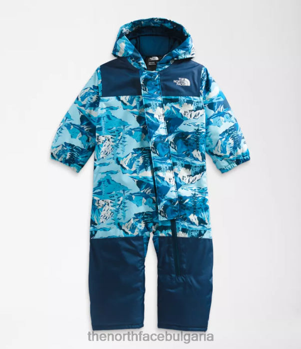 облекло The North Face свободен снежен костюм акустичен син снежен връх планини печат бебе 40DF0276