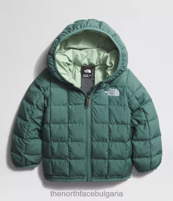 облекло The North Face двустранно термоболно яке с качулка тъмен мъдрец бебе 40DF0636