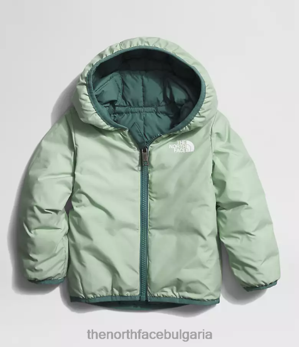 облекло The North Face двустранно термоболно яке с качулка тъмен мъдрец бебе 40DF0636