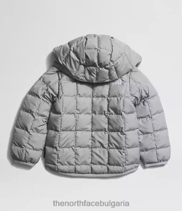 облекло The North Face двустранно термоболно яке с качулка смесено сиво бебе 40DF0638
