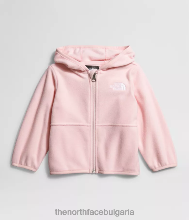 облекло The North Face качулка с пълен цип ледник чисто розово бебе 40DF0989