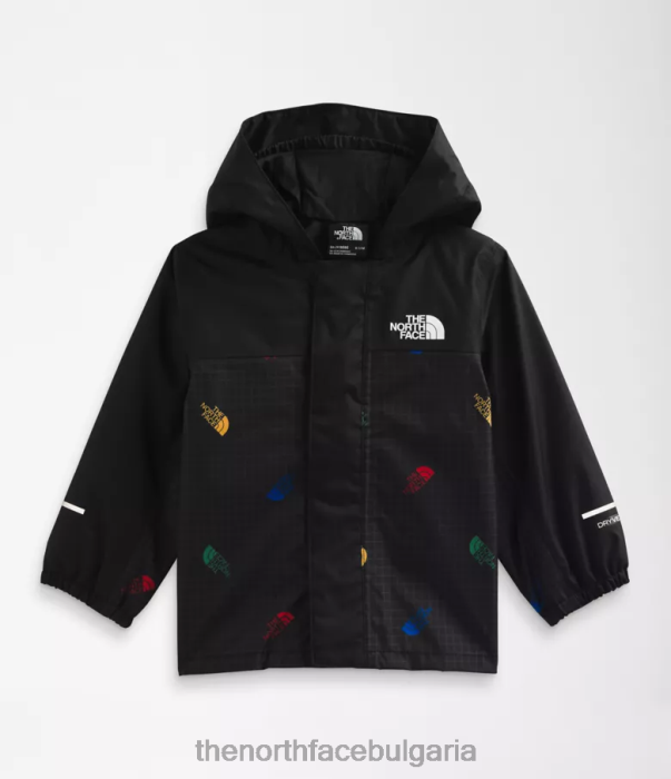 облекло The North Face дъждовно яке antora tnf черен печат на решетка с лого бебе 40DF0588