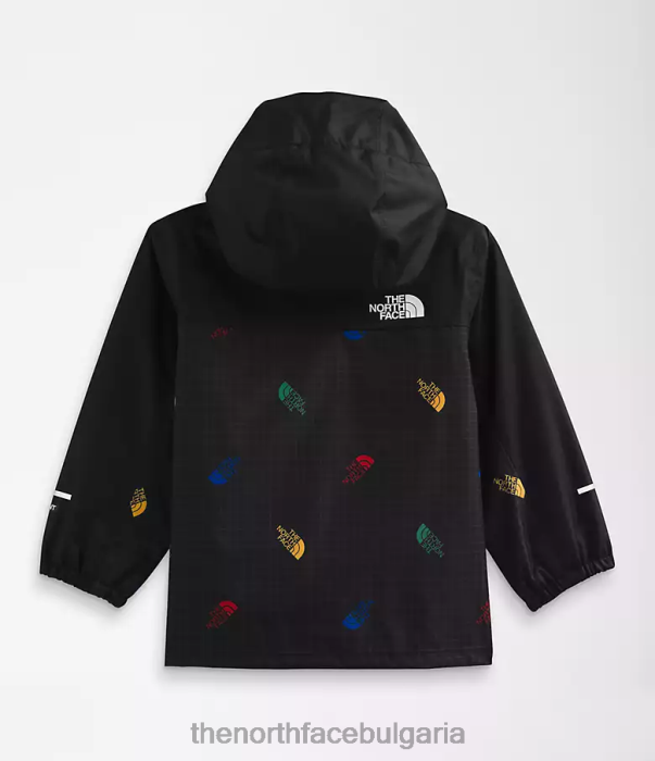 облекло The North Face дъждовно яке antora tnf черен печат на решетка с лого бебе 40DF0588