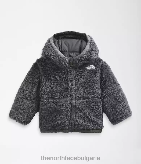 облекло The North Face двустранно яке с качулка с пълен цип mt chimbo tnf средно сив пирен бебе 40DF0865