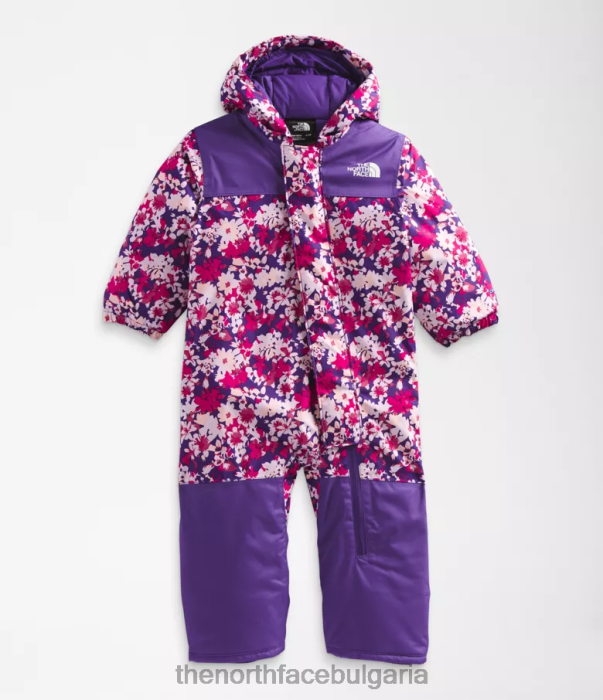 облекло The North Face свободен снежен костюм peak purple valley флорален принт бебе 40DF0277