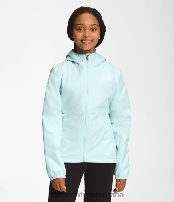 облекло The North Face топло яке за дъждовна буря оберлихт синьо деца 40DF0392
