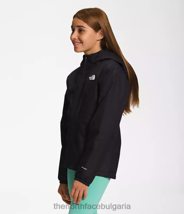 облекло The North Face топло яке за дъждовна буря tnf черно деца 40DF0390