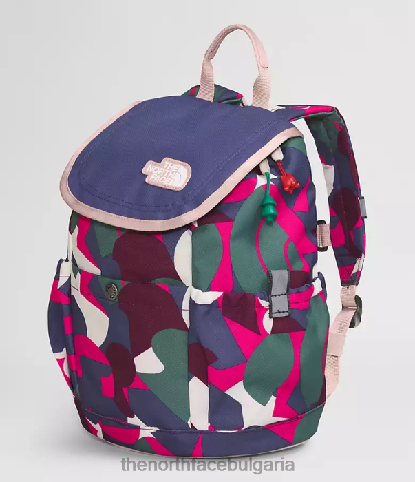 аксесоар The North Face младежка мини раница explorer г-н. розов голям абстрактен принт/пещерно синьо деца 40DF0397