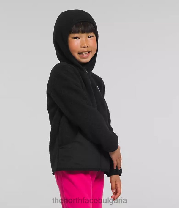 облекло The North Face суичър с цял цип Forrest Fleece tnf черно деца 40DF0464