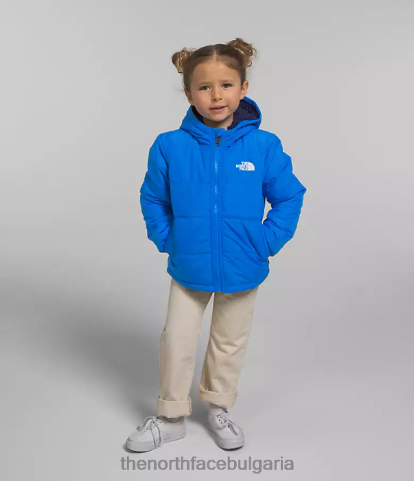 облекло The North Face двустранно яке с качулка с пълен цип mt chimbo оптично синьо деца 40DF0635