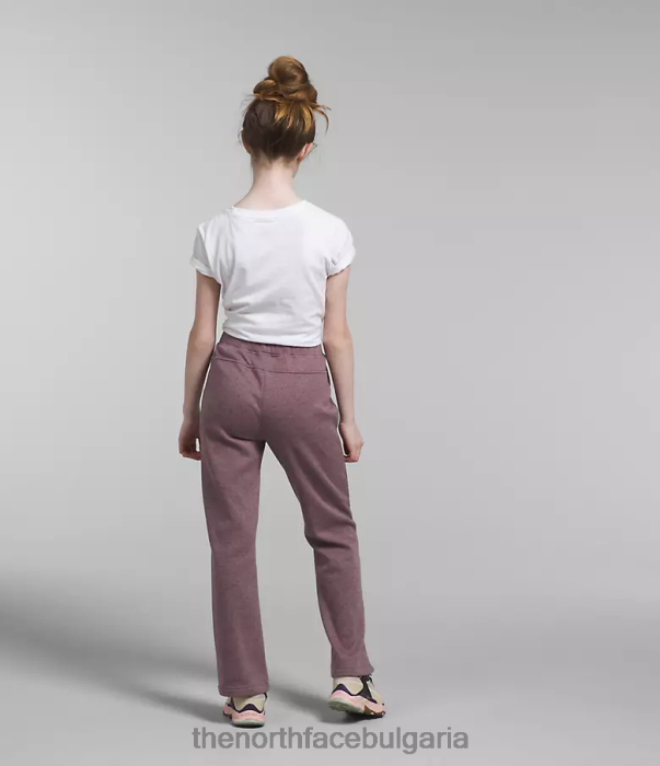 облекло The North Face уютен панталон с широки крачоли от полар светлобежов сив пирен деца 40DF0267