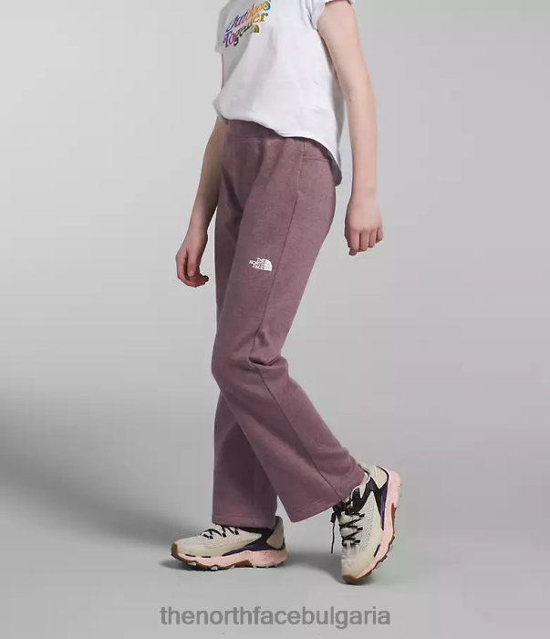 облекло The North Face уютен панталон с широки крачоли от полар светлобежов сив пирен деца 40DF0267