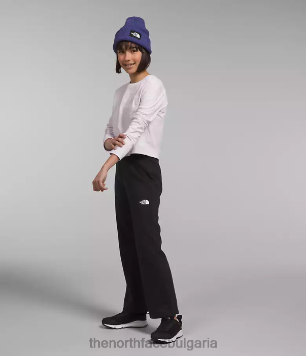облекло The North Face уютен панталон с широки крачоли от полар tnf черен пирен деца 40DF0268