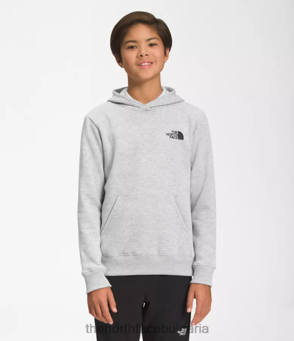 облекло The North Face пуловер с качулка от полар tnf светлосив хедър деца 40DF01102