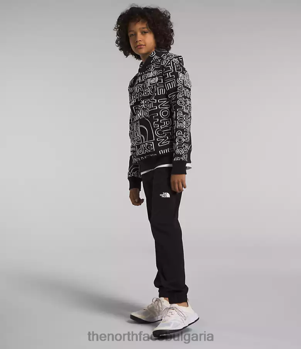 облекло The North Face пуловер с качулка от полар tnf черен tnf маркер лого печат деца 40DF01109
