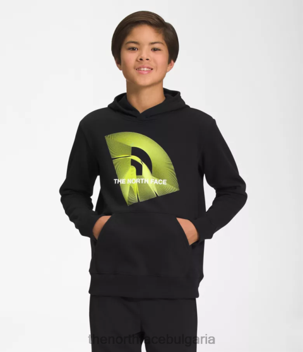 облекло The North Face пуловер с качулка от полар tnf черно/tnf черно/led жълто деца 40DF01103