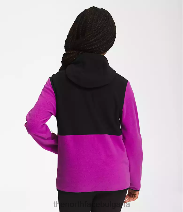 облекло The North Face яке с качулка и пълен цип glacier лилаво цвете на кактус деца 40DF0524