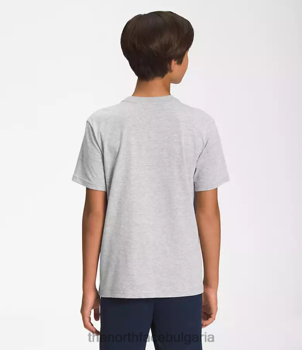 облекло The North Face графична тениска с къс ръкав tnf светло сиво хедър/led жълто деца 40DF01057